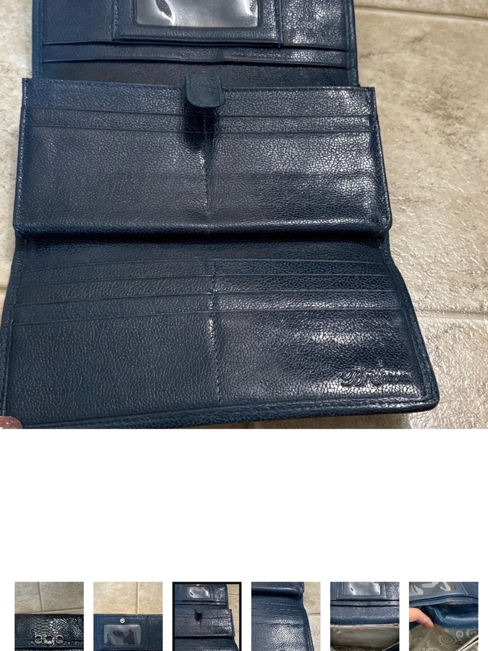 Brighton blue Leather Tote shoulder bag purse with matching Snake Texture Wallet